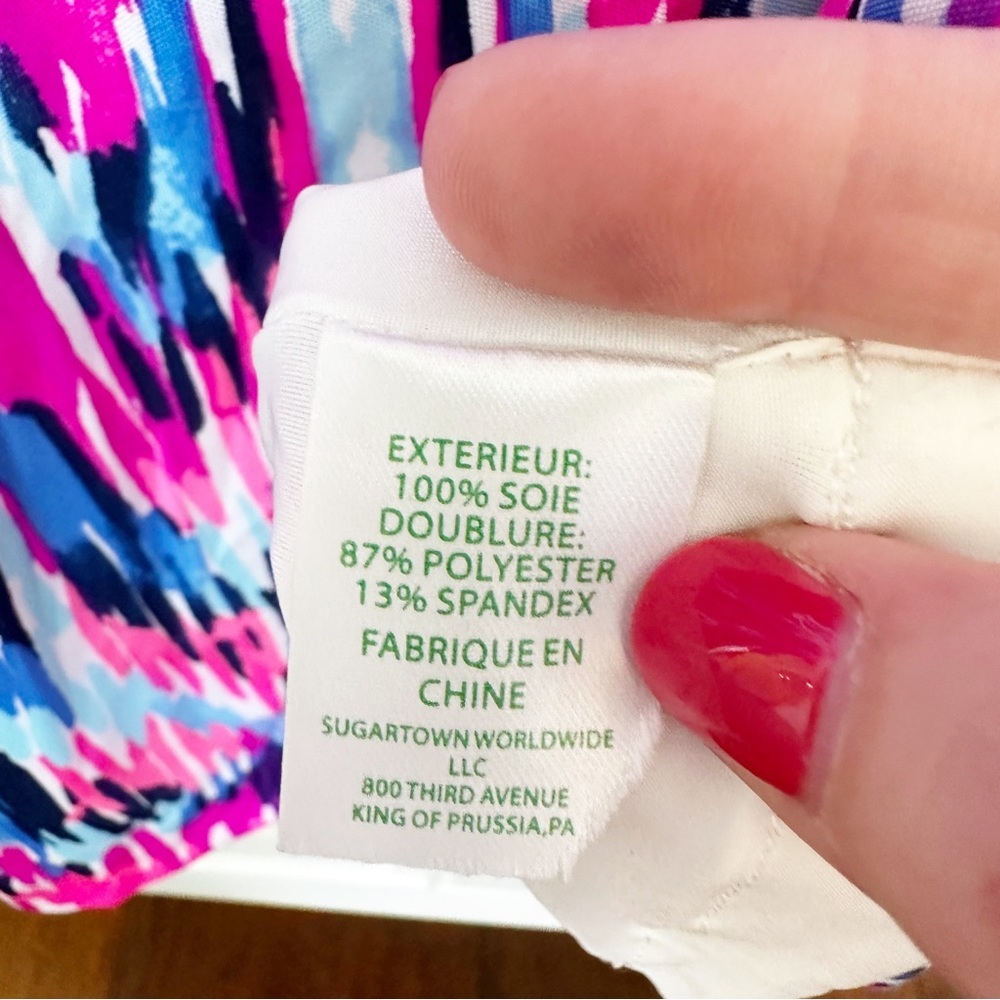 Lilly Pulitzer Amante Women’s Pink Neon One Shoulder Cocktail Coastal Beach‎ NWT - Picture 10 of 13